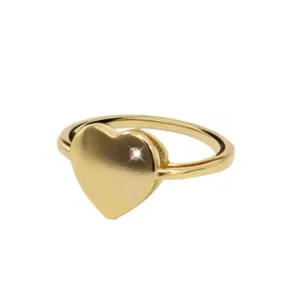 Anel Coração 3D com aplicação de zircônia