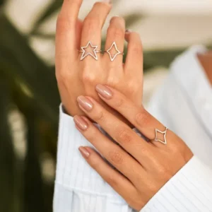 Anel Minimalista estrela cadente