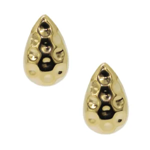 Brinco Minimalista Gota Metal Martelada