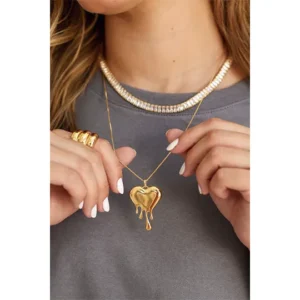 Colar Coração Derretido